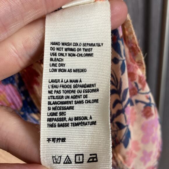 Free People Hold On To Me Printed Top in Coral Women's Small - Picture 5 of 9